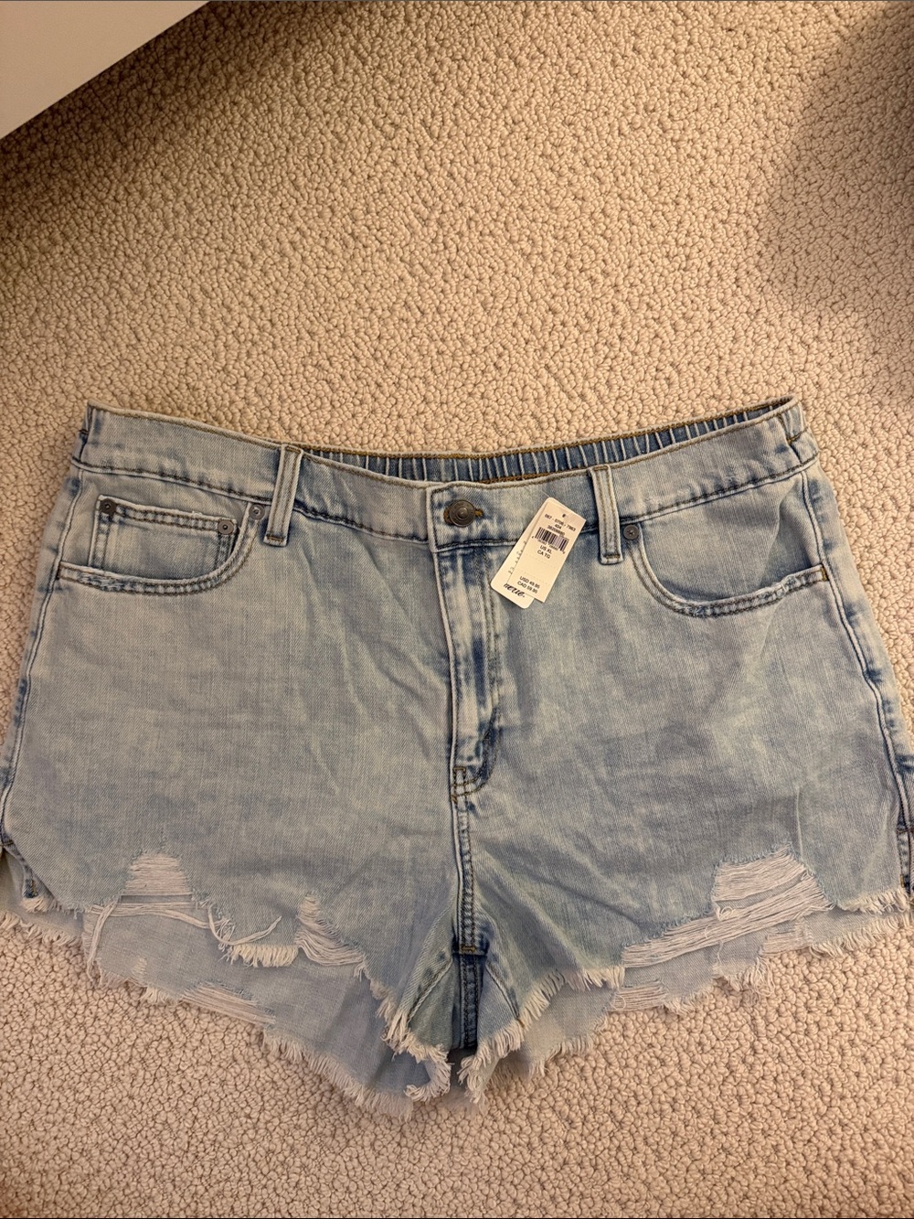 NWT Aerie Light Wash Distressed Denim Shorts